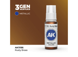 Акрилова фарба RUSTY BRASS METALLIC - ЛАТУНЬ-ІРЖА МЕТАЛІК / INK АК-Interactive AK11195