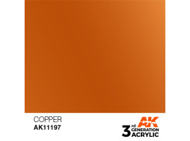 обзорное фото Акриловая краска COPPER METALLIC - МЕДЬ МЕТАЛЛИК / INK АК-интерактив AK11197 Металлики и металлайзеры