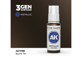Акрилова фарба BURNT TIN METALLIC - СПАЛЕНЕ ОЛОВО МЕТАЛІК / INK АК-Interactive AK11198