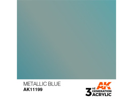 Акриловая краска METALLIC BLUE METALLIC - ГОЛУБОЙ МЕТАЛЛИК / INK АК-интерактив AK11199