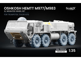 Набор колес (с деформацией) XL для Oshkosh HEMTT M977/M983 от Trumpeter, Italeri ScaleX WM-35051W
