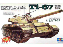 обзорное фото Збірна модель 1/35 Ізраїльський танк Ti-67 105mm GUN Trumpeter 00339 Бронетехніка 1/35