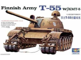 Scale model 1/35 Tank T-55 w/KMT-5 in Finnish service Trumpeter 00341