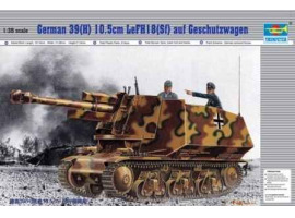 обзорное фото Збірна модель 1/35 Німецький танк 39(H) 10.5cm LeFH18(Sf) auf Geschutzwagen Trumpeter 00353 Бронетехніка 1/35