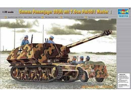 обзорное фото Збірна модель 1/35 Німецька артелерія Panzereger 39(H) mit 7.5cm Pak40/1 Marder Ⅰ Trumpeter 00354 Бронетехніка 1/35