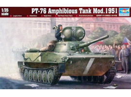 обзорное фото Збірна модель 1/35 Танк-амфібія ПТ-76 мод. 1951 г. Trumpeter 00379 Бронетехніка 1/35