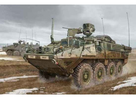 обзорное фото Scale model 1/35 US reconnaissance transport M1127 Stryker (RV) Trumpeter 00395 Armored vehicles 1/35