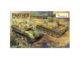 обзорное фото Збірна модель 1/72 Танк Panther Pz.Kpfw. V Ausf G 2в1 (w/Steel Road Wheels & AA Armour) Vespid Models VS720009 Бронетехніка 1/72