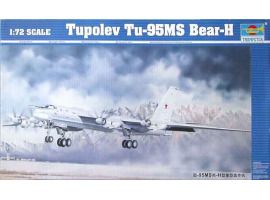 обзорное фото Збірна модель 1/72 Стратегічний бомбардувальник Туполев Ту-95МС Bear-H Trumpeter 01601 Літаки 1/72