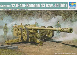 обзорное фото Збірна модель 1/35 Німецька гармата 128mm Pak44(RHIEN) Trumpeter 02312 Артилерія 1/35