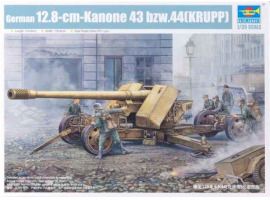 обзорное фото Сборная модель немецкого 128-мм противотанкового орудия Pak 44 (Krupp) Артиллерия 1/35