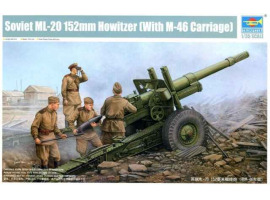 обзорное фото Збірна модель 1/35 Радянська гармата ML-20 152mm Howitzer (With M-46 Carriage) Trumpeter 02324 Артилерія 1/35