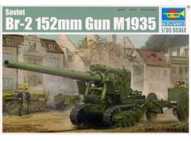 Сборная модель 1/35 Советская пушка 152-мм Br-2 152mm Gun M1935 Трумпетер 02338