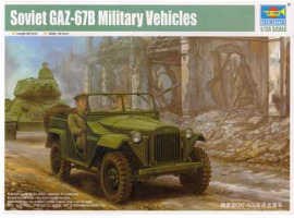 обзорное фото Збірна модель 1/35 Радянський військовий автомобіль ГАЗ-67Б Trumpeter 02346 Автомобілі 1/35