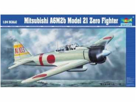 обзорное фото Assembled model of the A6M2b Model21 zero fighter aircraft Aircraft 1/24
