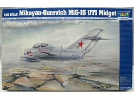 Scale model 1/48 Two-seater training aircraft MiG-15 UTI Midget Trumpeter 02805