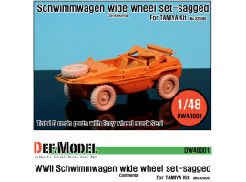 обзорное фото Schwimmwagen Wide Tire(continental)-Sagged (for Tamiya 1/48) Resin wheels