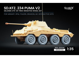 Набір коліс з деформацією для Sd.Kfz. 234 Puma v2 від Dragon, Miniart, RFM, Italeri, AK Interactive ScaleX WW-35011W