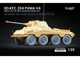 обзорное фото Набір коліс (з деформацією) для Sd.Kfz. 234 Puma v4 від Dragon, Miniart, RFM, Italeri, AK Interactive ScaleX WW-35013W Колеса