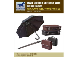 Сборная модель 1/35 Гражданский чемодан с набором зонтиков (Вторая мировая война) Бронко AB3521