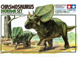 обзорное фото Scale model 1/35 Diorama "Chasmosaurus" (series No. 1) Tamiya 60101 Dinosaurs