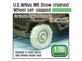 обзорное фото WW2 U.S. Willys MB Snow Chained Wheel set  Колеса