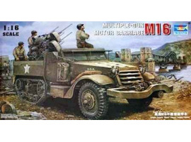 обзорное фото Збірна модель напівгусеничного транспортного засібу M16 Multi-Gun Motor Carriage Бронетехніка 1/16