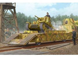 обзорное фото Збірна модель 1/35 Німецька залізнична платформа з танком Pz.Kpfw.38(t) Trumpeter 01508 Залізниця 1/35