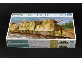 обзорное фото Збірна модель 1/35 Бронепоїзд Kanonen und Flakwagen Trumpeter 01511 Залізниця 1/35