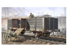 обзорное фото Scale model 1/35 German railway gondola Trumpeter 01517 Railway 1/35