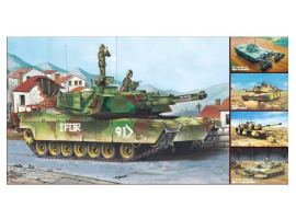 обзорное фото Збірна модель 1/35 Американський танк Abrams M1A1/A2 Trumpeter 01535 Бронетехніка 1/35
