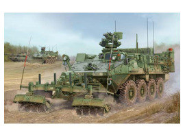 обзорное фото Scale model 1/35 M1132 Stryker Engineer Squad Vehicle w/LWMR-Mine Roller/SOB Trumpeter 01574 Armored vehicles 1/35