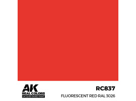 Alcohol-based acrylic paint Fluorescent red RAL 3026 AK-interactive RC837