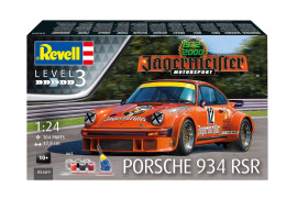 обзорное фото Збірна модель 1/24 Автомобіль Porsche 934 RSR Jägermeister Motor Sport 50th Anniversary Model Set Revell 05669 Автомобілі 1/24