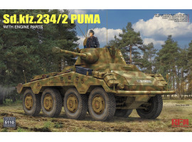 Збірна модель 1/35 Бронеавтомобіль Sd.Kfz 234/2 Puma з деталями двигуна RFM RM-5110