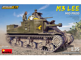 обзорное фото Збірна модель 1/35 Танк M3 Lee Mid Prod. з інтер'єром Miniart 35209 Бронетехніка 1/35