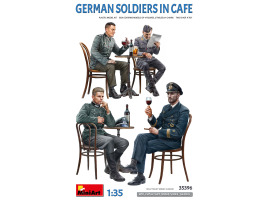 обзорное фото Scale model 1/35 Figures of German soldiers in a cafe Miniart 35396 Figures 1/35