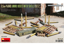 Scale model 1/35 Set of ammunition boxes PaK 40 7.5 with shells Miniart 35402