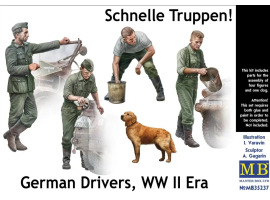 Scale model 1/35 Figures German drivers from the Second World War and a dog MasterBox 35237