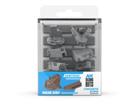 Набор 1/35 Бетонные руины - Элементы основания (3D-печать / 8 шт.) AK-Interactive AKBIT0023