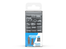 обзорное фото Набір 1/35 Печатки та сувої - Елементи основи (3D-друк / 46 шт.) AK-Interactive AKBIT0027 Набори деталювання