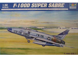 обзорное фото Збірна модель північноамериканського винищувача F-100D Літаки 1/32