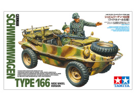 обзорное фото Збірна модель 1/35 Німецький плаваючий автомобіль Schwimmwagen Type 166 (версія з широкими колесами) Tamiya 35393 Автомобілі 1/35