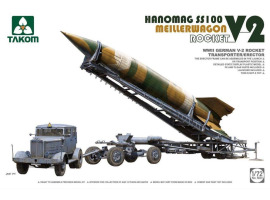 Scale model 1/72 German V-2 rocket transporter Meillerwagen+Hanomag SS100 Takom 5001