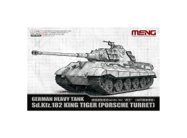 обзорное фото Збірна модель 1/72 Німецький танк Sd.Kfz.182 King Tiger (Porsche Turret) Meng 72-010 Бронетехніка 1/72