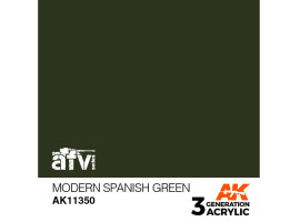 обзорное фото Акриловая краска MODERN SPANISH GREEN / Современный  зелёный (Испания) – AFV АК-интерактив AK11350 AFV Series