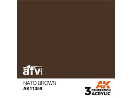 обзорное фото Акриловая краска NATO BROWN / Коричневый НАТО – AFV АК-интерактив AK11359 AFV Series