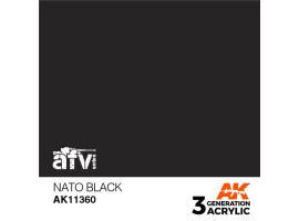 Акриловая краска NATO BLACK / Черный НАТО – AFV АК-интерактив AK11360