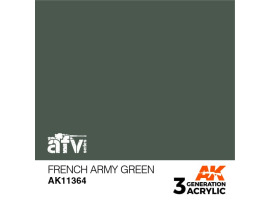 обзорное фото Акриловая краска FRENCH ARMY GREEN / Зелёный армейский (Франция) – AFV АК-интерактив AK11364 AFV Series