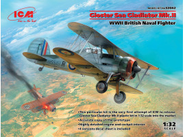 Сборная модель 1/32 Британский истребитель Gloster Sea Gladiator Mk.II ICM 32042